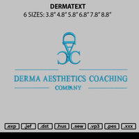 Dermatext Embroidery File 6 sizes