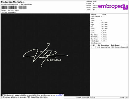 Detailz Embroidery File 4 size