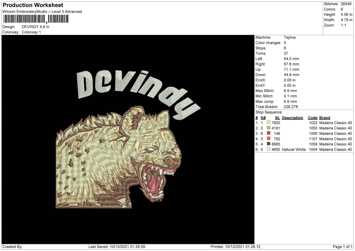 Devindy Embroidery File 4 size