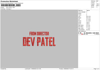 Dev Text Embroidery File 6 sizes