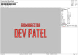Dev Text Embroidery File 6 sizes