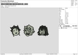 Slayer Heads Embroidery File 6 sizes