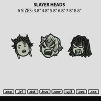 Slayer Heads Embroidery File 6 sizes