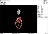 Heart Df Embroidery File 6 sizes