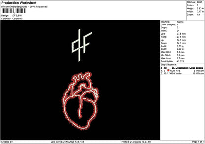 Heart Df Embroidery File 6 sizes