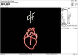 Heart Df Embroidery File 6 sizes