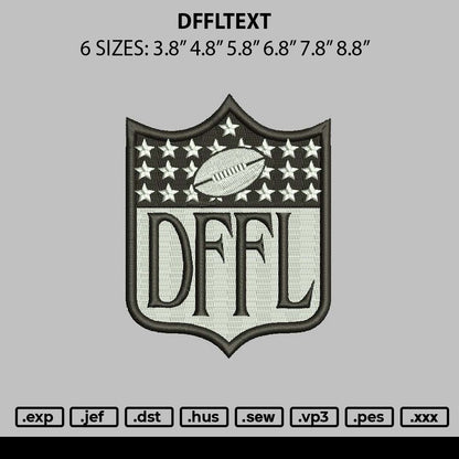 Dffltext Embroidery File 6 sizes