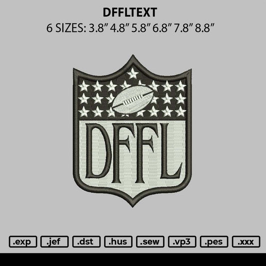 Dffltext Embroidery File 6 sizes