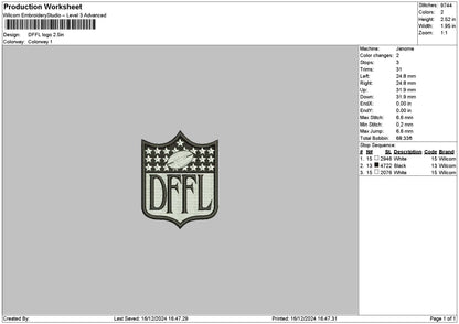 Dffltext Embroidery File 6 sizes