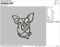 Dog Line Embroidery File 4 size
