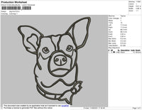 Dog Line Embroidery File 4 size