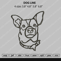 Dog Line Embroidery File 4 size