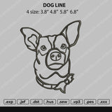 Dog Line Embroidery File 4 size