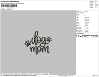 Dog Mom Text Embroidery File 4 size