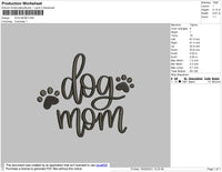 Dog Mom Text Embroidery File 4 size