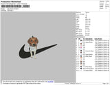 Dog Swoosh V3 Embroidery File 4 size