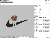 Dog Swoosh V3 Embroidery File 4 size