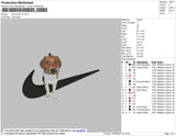 Dog Swoosh V3 Embroidery File 4 size