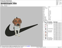 Dog Swoosh V3 Embroidery File 4 size