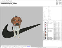 Dog Swoosh V3 Embroidery File 4 size
