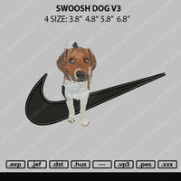 Dog Swoosh V3 Embroidery File 4 size