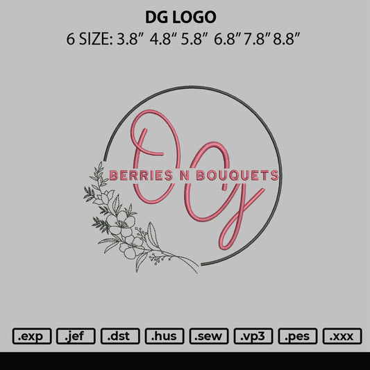 Dg Logo Embroidery File 6 sizes