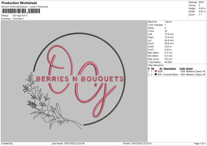 Dg Logo Embroidery File 6 sizes