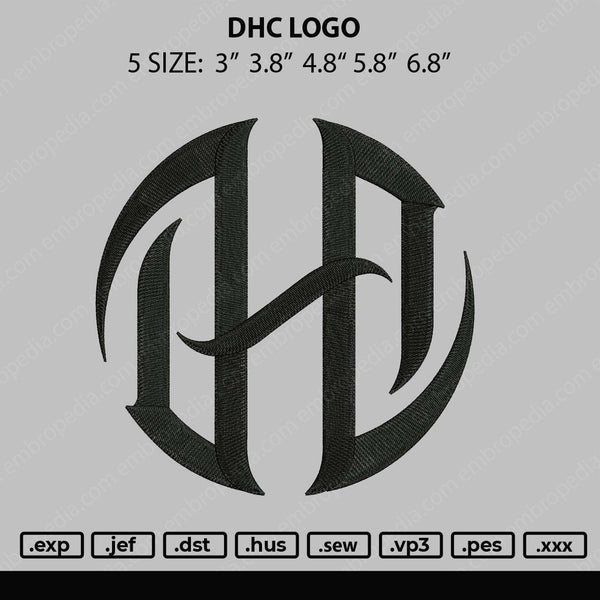DHC Logo Embroidery File 5 Size