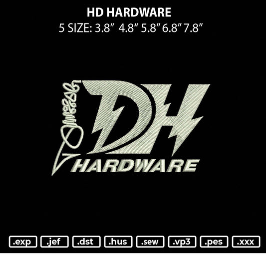 DH Hardware Embroidery File 5 sizes