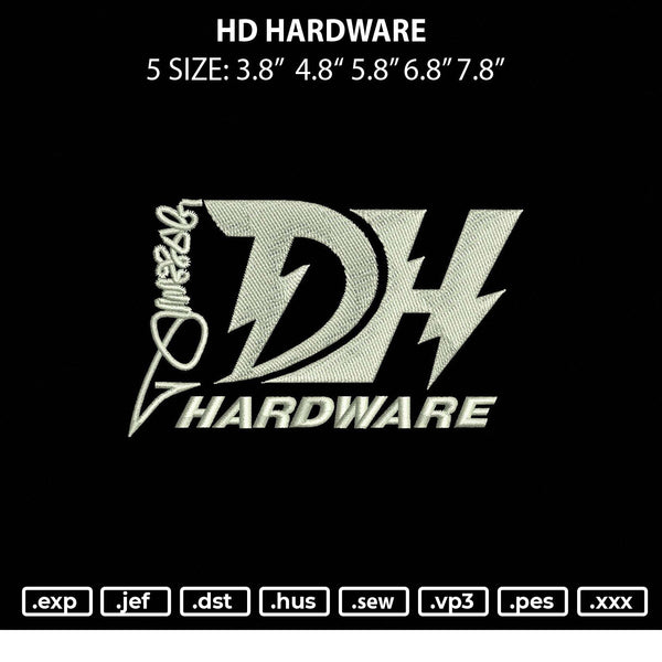 DH Hardware Embroidery File 5 sizes