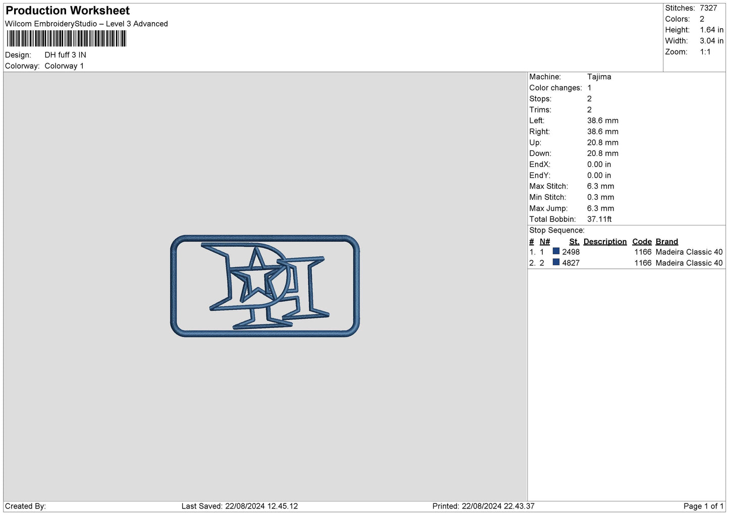 Dh Puff Embroidery File 6 sizes