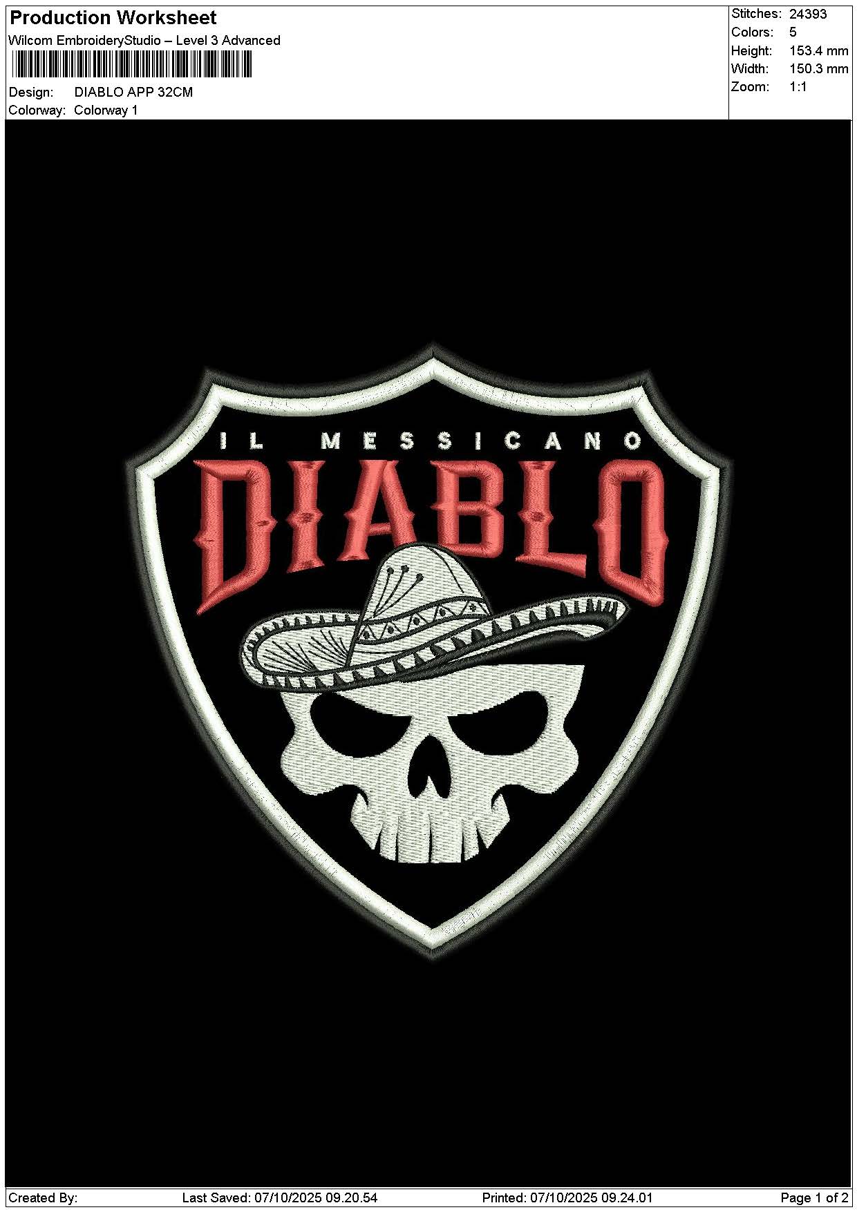 Diablotext App Embroidery File 6 sizes