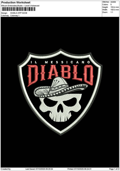 Diablotext App Embroidery File 6 sizes