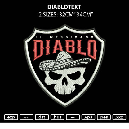 Diablotext App Embroidery File 6 sizes