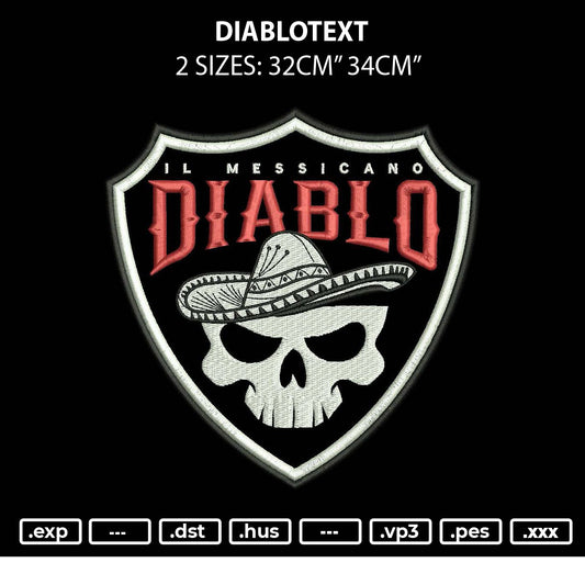 Diablotext App Embroidery File 6 sizes