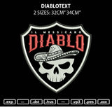 Diablotext App Embroidery File 6 sizes