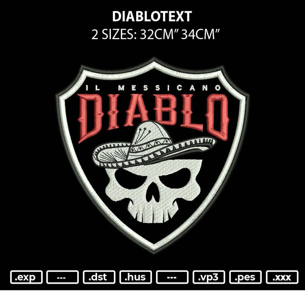 Diablotext App Embroidery File 6 sizes