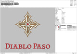 Diablo Paso Embroidery File 4 sizes
