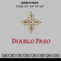 Diablo Paso Embroidery File 4 sizes
