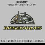 Dieseltext Embroidery File 6 sizes