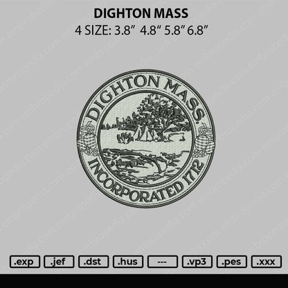 Dighton Mass Embroidery File 4 sizes