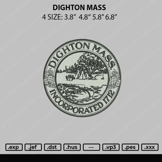 Dighton Mass Embroidery File 4 sizes