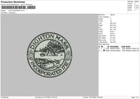 Dighton Mass Embroidery File 4 sizes