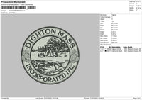 Dighton Mass Embroidery File 4 sizes