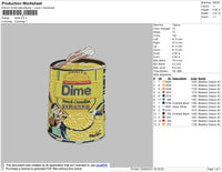 Dime Embroidery File 4 size