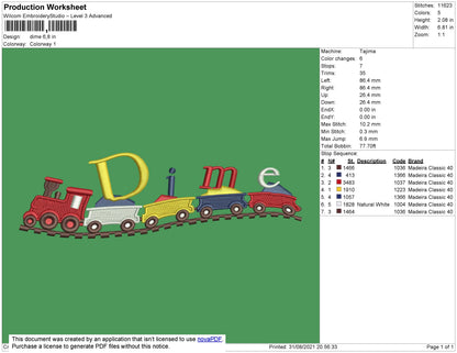Dime Embroidery File 4 size