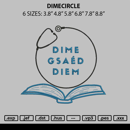 Dimecircle Embroidery File 6 sizes