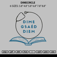 Dimecircle Embroidery File 6 sizes