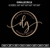 Dinillecircle Embroidery File 6 sizes