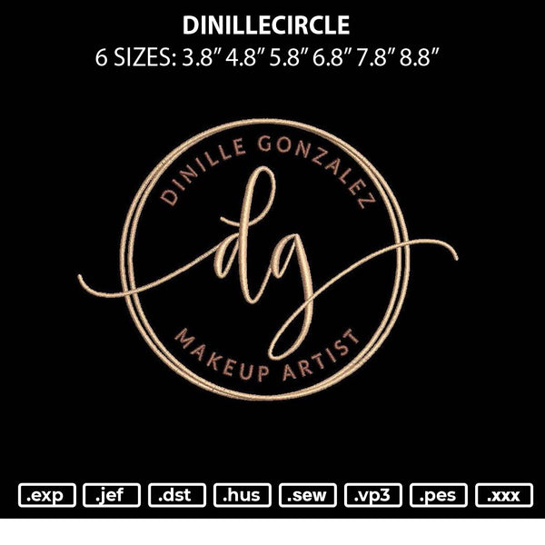 Dinillecircle Embroidery File 6 sizes